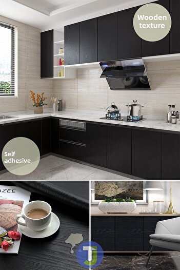Technojet Self Adhesive Wood Look Kitchen Bathroom Countertop Wall Cabinet Table Veneer 60X500cm
