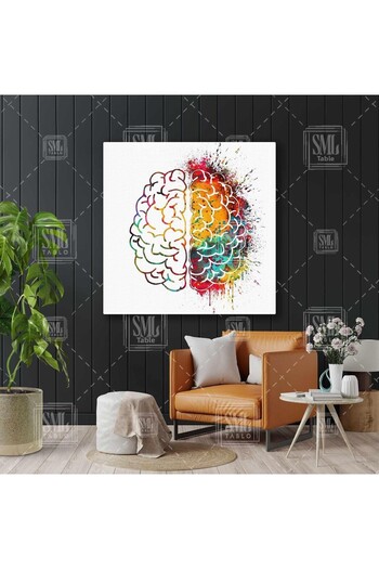 SML TABLO Imaginea colorată de vedere a păsărilor din creierul neurologiei Pictură pătrată pe pânză