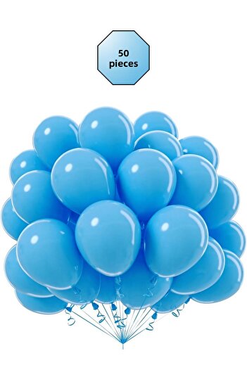 Bunloon Blue Balloon 50 Pieces Pastel Color – Bulk Organization and Decoration Set