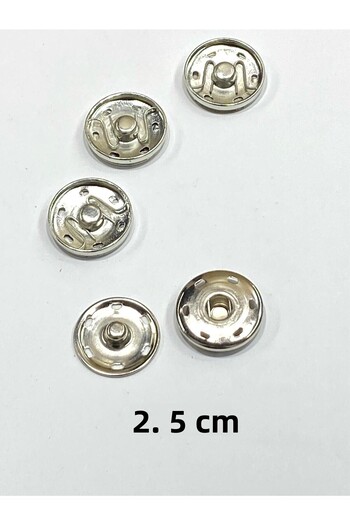 karantuhafiye Metal Snap Fasteners / Coat Cardigan Snap Fasteners Large Size Snap Fasteners / Set of 4 / 2.5 cm / Silver