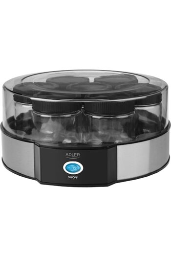 adler Yogurt Maker, 7 Compartments for Jars, Black/Silver