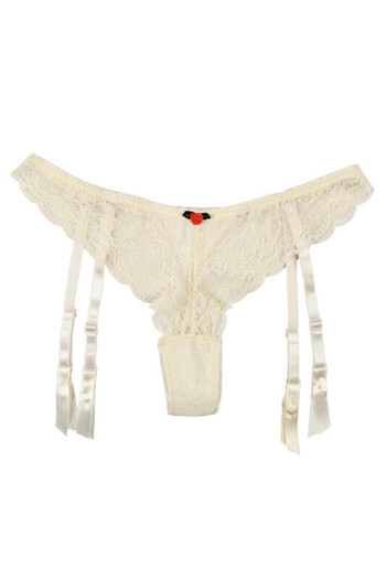 Lemila Garter belt with thong panties, Ivory