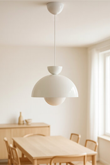 HOMİNG Homing Nuuq İskandinav Tarz Camlı Metal Beyaz Sarkıt  241340