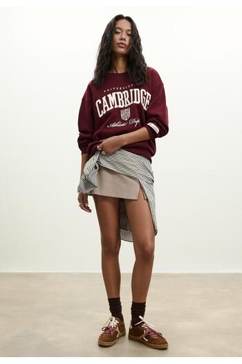Stradivarius Casual split leather trainers