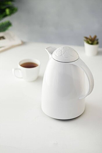 Depa 1 Lt Thermal Insulated Tea and Cold Water Thermos White (THERE WARM 12 Hours & GLASS IN IT)