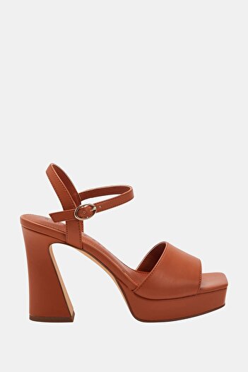 Katy Perry Women's Brown Heeled Square Open Sandals