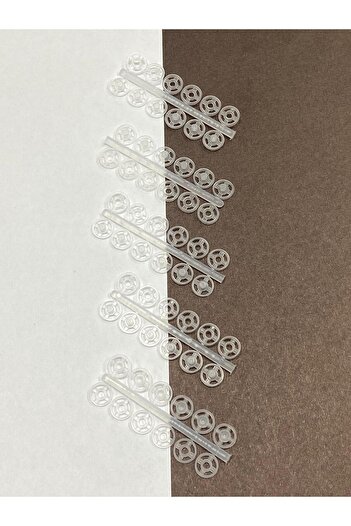 karantuhafiye Transparent Snap Fastener / Plastic Snap Fastener / 7 mm Transparent / 5 Branches