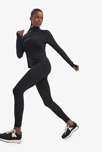 DeFacto Fit Slim Fit Yüksek Bel İçi Yumuşak Tüylü Termal Toparlayıcı Bilek Boy Spor Tayt