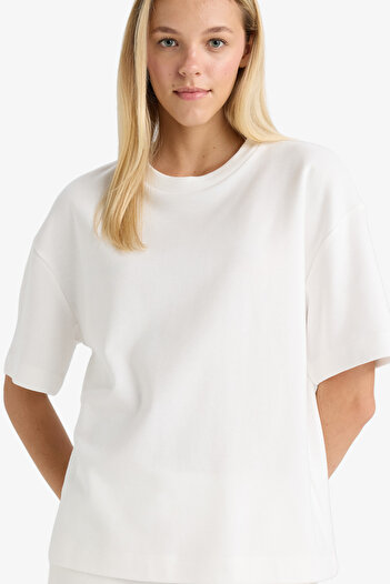 DeFacto Μπλουζάκι με κοντό μανίκι Relax Fit Crew Neck Basic C7630AX24AU