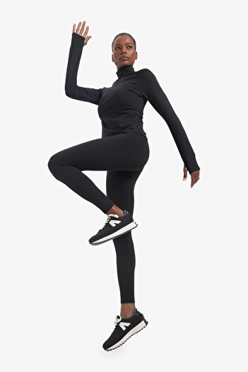 DeFacto High Waist Thermal Recovery Slim Fit Sports Leggings - Soft Furry Inside, Ankle Length