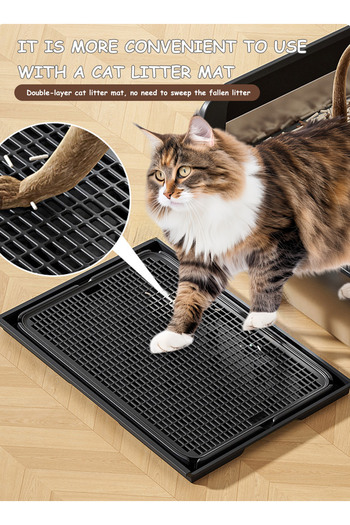 KidLe Large Stainless Steel Cat Litter Box Kitty Litter Box