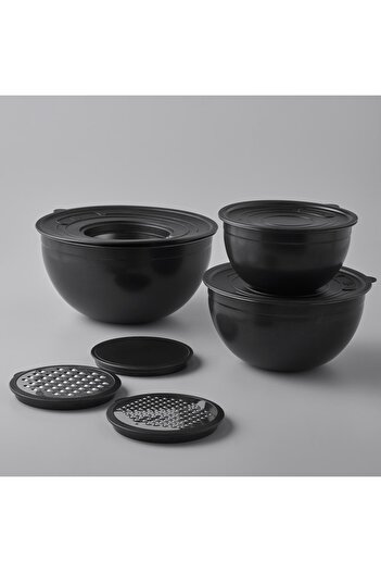 Jumbo Globe Black 9 Piece Storage Container Set with Grater