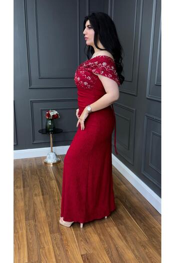 MILA WORLD Elegant off-shoulder embroidered evening dress