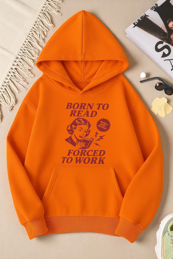 uyguntarz Unisex Born to Read Printed Oversize Sweatshirt