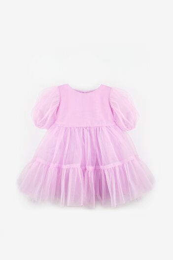 Le Mabelle Lilac Skirt Ruffled Belt Girls Tulle Dress - Casey