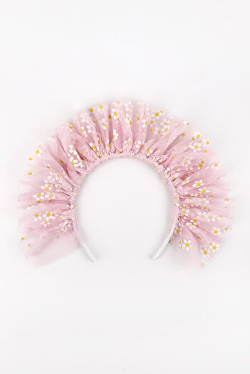 Le Mabelle Pink Tulle Crowned Daisy for Girl