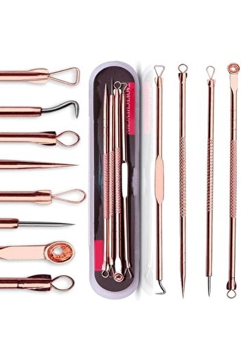 AGD Blackhead Removal Tool Set, Stainless Steel, 4 Pieces, Gold