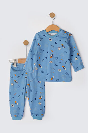 Minibess Set de pijamale pentru bebeluși, 100% bumbac, 2 piese, imprimate, 3 - 24 luni