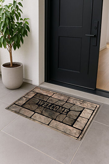 HAT HOME Digital Printing Non-Slip Dot Base Bath Mat Set