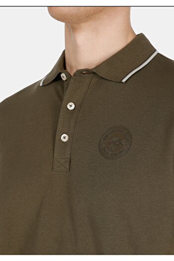Colin's Regular Fit Polo Yaka Düz Erkek Yeşil Örme Cepsiz Kısa Kol Tişört