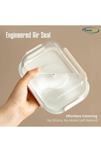 HavenPlus Rectangular Food Vacuum Glass Storage Container Set – 3 Pieces, Automatic & Manual Pump