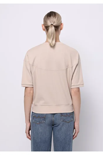 Colin's Regular Fit Round Neck Plain Women's Beige Short Sleeve T-Shirt