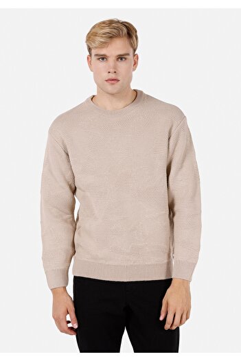 Colin's Comfort Fit Круглий комір Чоловічий бежевий светр