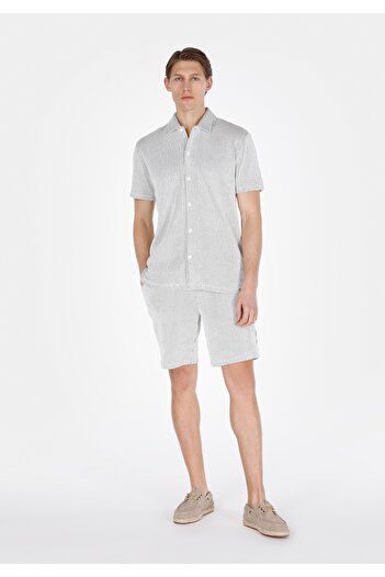 Colin's Regular Fit Mid Waist Striped Men's Gray Shorts