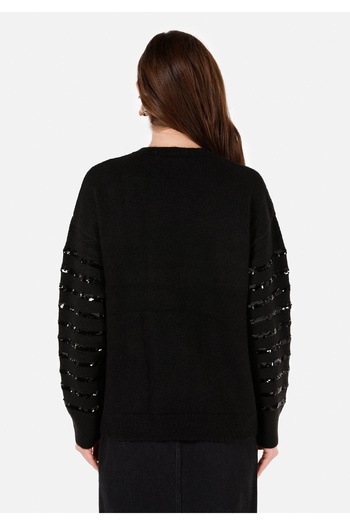 Colin's Regular Fit Round Neck Women's Black Sweater