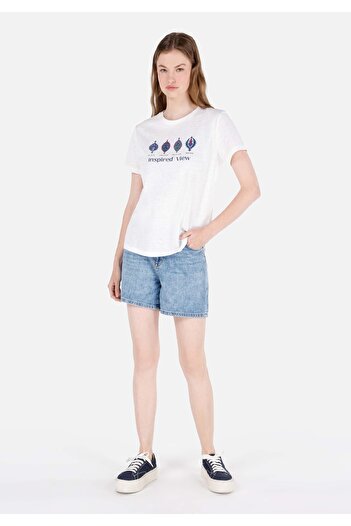 Colin's Γυναικείο Λευκό T-Shirt - Μανίκια