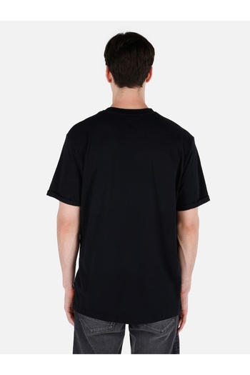 Colin's Regular Fit Crew Neck Printed Black Men's Short Sleeve T-Shirt