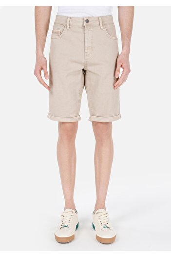 Colin's Regular Fit Orta Bel Düz Erkek Bej Şort