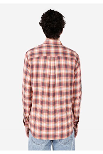 Colin's Regular Fit Shirt Neck Plaid Men's Pink Long Sleeve Shirt