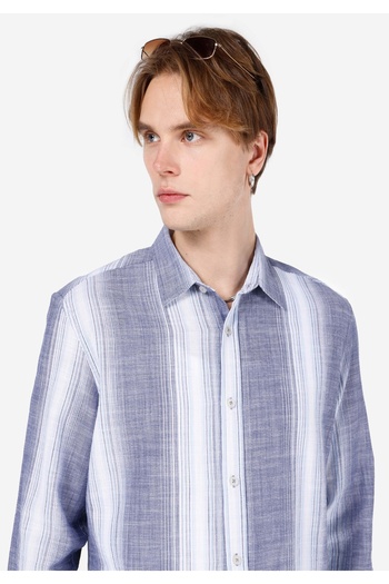 Colin's Ανδρικό πουκάμισο Navy Blue μανίκι