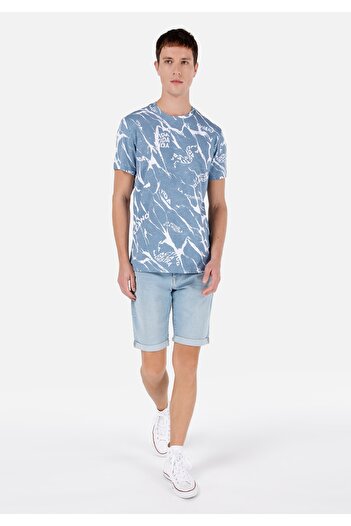 Colin's Ανδρικό Μπλε T-Shirt - Μανίκια