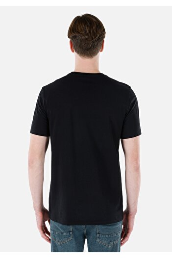 Colin's Regular Fit Crew Neck Printed Black Men's Short Sleeve T-Shirt Cl 1069255