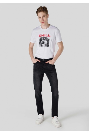 Colin's Loose Straight Fit Mid Waist Straight Leg Men's Black Jean Trousers