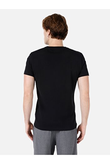 Colin's Slim Fit Στρογγυλή Λαιμόκοψη Ανδρικό Μαύρο Μπλουζάκι κοντό μανίκι