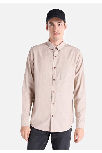 Colin's Regular Fit Shirt Neck Plain Men's Gray Long Sleeve Shirt