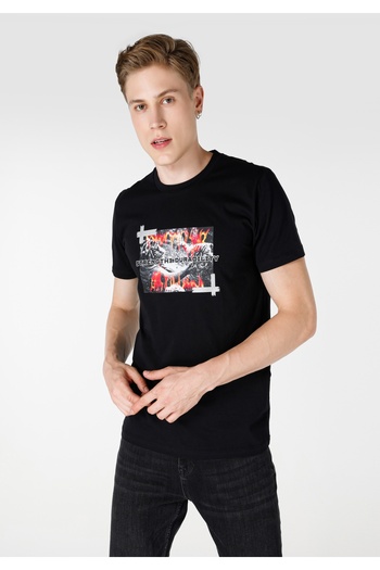 Colin's Regular Fit Yuvarlak Yaka Pamuklu Erkek Siyah Kısa Kol Tişört