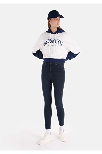 Colin's Skinny Fit Yüksel Bel Dar Paça Cepli Kadın Koyu İndigo Jean Pantolon