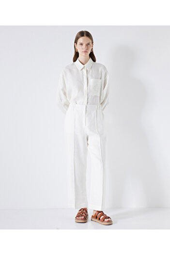 İpekyol Straight fit linen trousers