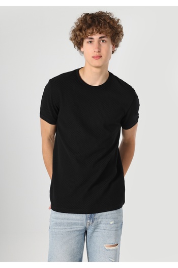 Colin's Regular Fit Yuvarlak Yaka Düz Erkek Siyah Kısa Kol Tişört