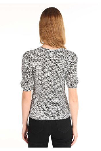 Colin's Regular Fit Round Neck Printed Women's White Short Sleeve T-Shirt