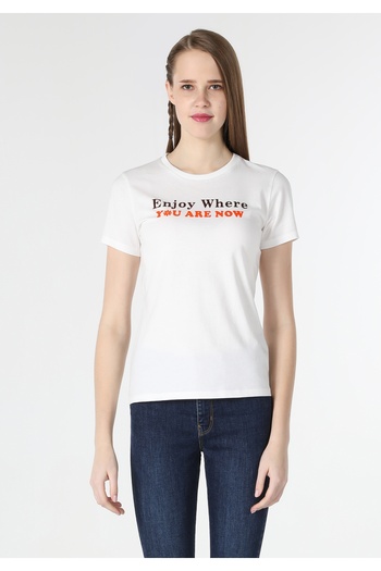 Colin's Slim Fit Γυναικείο κοντομάνικο μπλουζάκι με στρογγυλή λαιμόκοψη