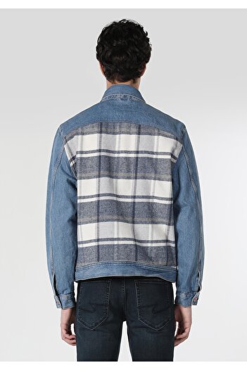 Colin's Ανδρικό μπλε μπουφάν Oversize Fit με κουμπιά χωρίς επένδυση