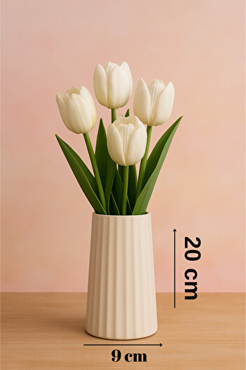 ZURİ DESİGN Bohemian Style Large Size Vase Striped Scandinavian Vase