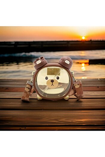 M&B WATER BOTTLE Cute Water Bottle for Children's School - with Double Lid, Straw and Neck Strap Water Bottle Sticker Gift