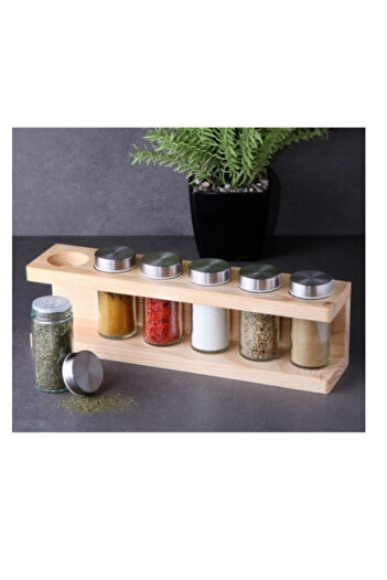 GÖNÜL Gnl2799 Wooden Spice Rack 6 Pieces
