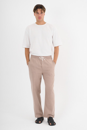 Redline Comforted Men's Baggy Linen Casual Pants Wide Leg New Season Soil